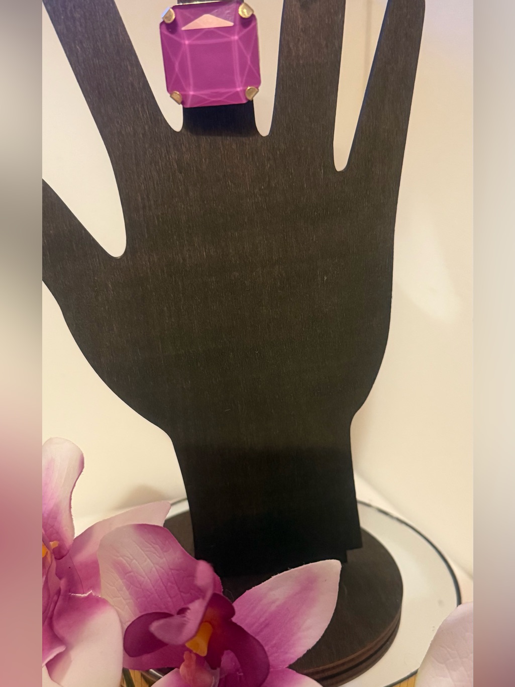 Roxanne Assoulin Authentic Fuchsia Square Statement Adjustable Ring New